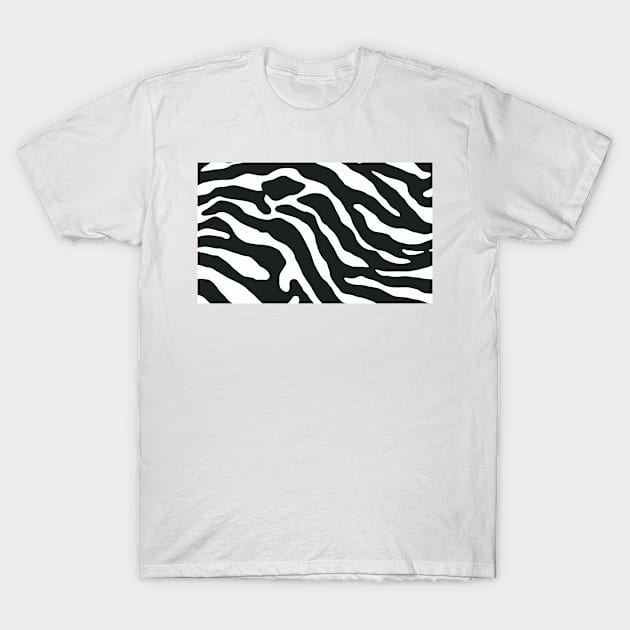 Tiger Skin Pattern Face Mask Black and White T-Shirt by MAGE